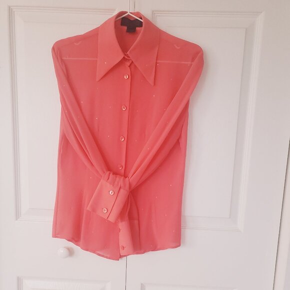 French silk blouse with Swarovski crystals, S - Picture 7 of 8